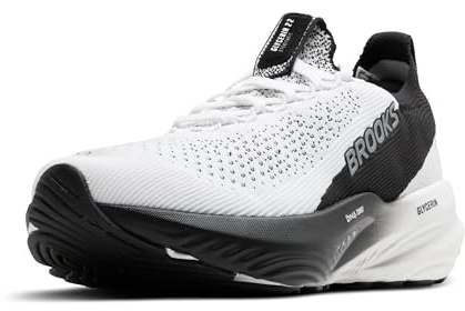 Brooks Men’s Glycerin Stealthfit 22 Neutral Running Shoe, White/Grey/Black, 10 UK