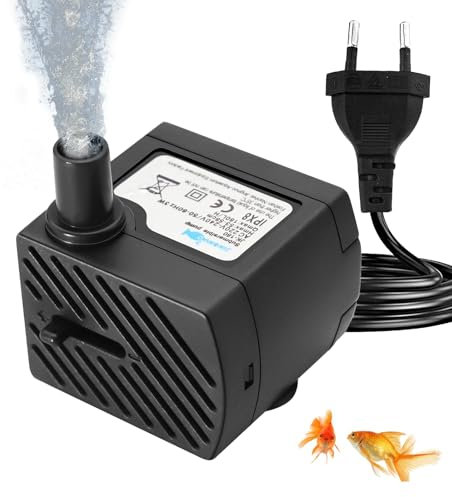 Mini pompe à eau,Ajustable Mini Pompe à Eau,Pompe à Eau Submersible,Avec cordon d'alimentation de 1,4 m,Pour aquariums,Aquariums,Fontaines,Statues,Jardins,étangs,180L/H,3W,Noir