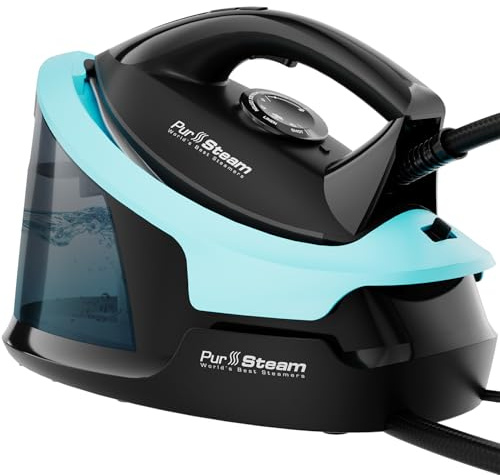 Pursteam Steam Station Max Ceramic Soleplate Steam Iron for Clothes 1500W, 50.7oz Removable Water Tank, Fast Heat Up Self-Clean, Auto Shut-Off, Professional Iron Steamer for Ironing