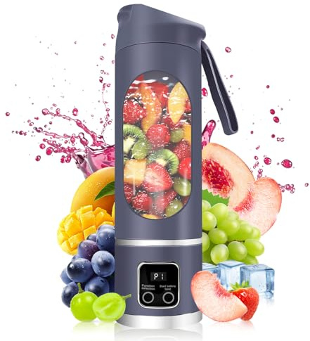 Portable Blender Personal Electric USB，500ML Portable juicer Shakes and Smoothies Blender，Small Blenders，Mixing，Compact、Convenient and Versatile (Purple)