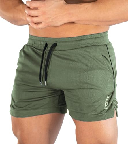 Superora Shorts för män, ventilerande träningsshorts med fickor för löpning, gym och utomhusträning | Nät, 7,6 cm, andningsbar, snabbtorkande, träning, utomhus, fitness, joggare