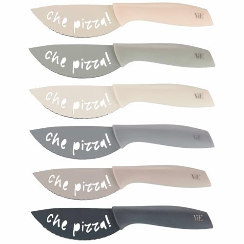 Villa d'Este Home Tivoli 1996 Set 6 coltelli pizza, lama in acciaio inox, impugnatura in PP, Shades of stones