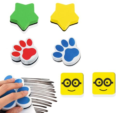 ZUWIJEQ 6 Pcs Whiteboard schwamm, Mini whiteboard reiniger, Whiteboard schwamm magnetisch, Tafelschwamm,Whiteboard Schwamm Magnetisch Magnetische Whiteboardlöscher für Klassenzimmer, Büro und Zuhause