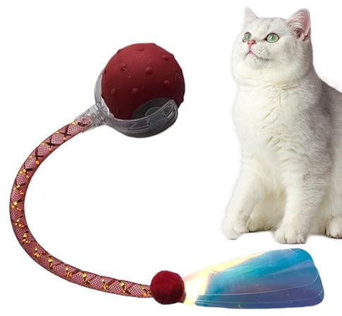Giocattolo automatico per gatti, giocattolo intelligente per gatti, con coda in rete elastica, accessorio per animali domestici per allenamento, stimolazione mentale, tiragraffi, arrampicata