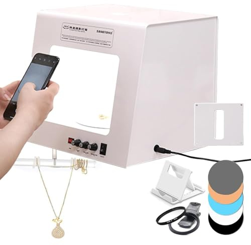 Scatola leggera portatile dello studio fotografico | Fotografica a LED Scatola Luminosa Cubo Luminoso Professionale | con giradischi dimmerabile 360 | per la fotografia professionale del prodotto