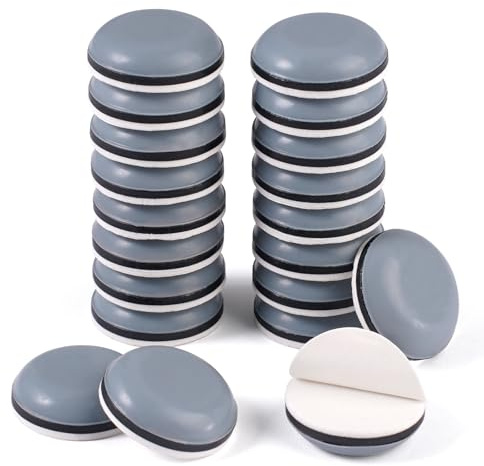 20 Piezas Deslizadores para Mueble, Redondo Ø 19mm, Almohadillas de Teflón