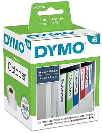 DYMO LW S0722480 - Etichette per raccoglitori di grandi dimensioni, 59 x 190 mm