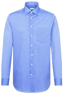 Seidensticker Men's Business Shirt - Regular fit - Non-Iron - Kent Collar - Long Sleeve - 100% Cotton