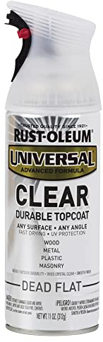 Rust-Oleum 302151 Universal All Surface Clear Topcoat Spray, 11 oz, Dead Flat Clear
