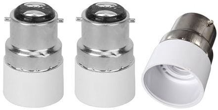 Fineled Lot de 3 adaptateurs de douilles B22 à E14 - Support rallonge pour douilles d’ampoules