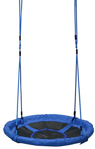 HOMCOM Ø100 cm Nestschaukel Kinderschaukel Vogelnestschaukel Outdoor Schaukel für Kinder Garten Oxford Blau