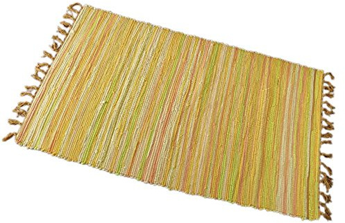 Yewader Chindi Rug Reversible Rag Rug Hand Woven Floor Mat Multi-Color Chindi Area Rug Entryway for Laundry Room Kitchen Bathroom Bedroom Dorm (20'' x 31, Yellow)