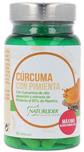 Naturlider - Cúrcuma Con Pimienta - Curcumina complex con extracto seco de pimienta negra - Antiinflamatorio Natural - 30 cápsulas
