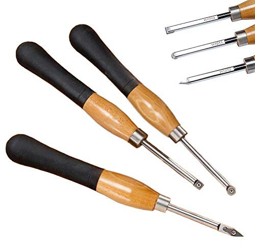L'outil De Tournage Sur Bois En Carbure Comprend Des Outils De Tournage En Forme De Diamant, Des Outils De Tournage Ronds Et Carrés, Un Outil De Tournage Du Bois De Tour (3 Pièces)