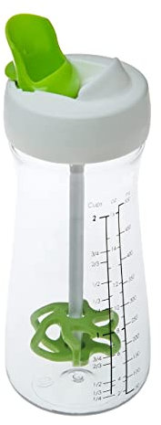 GFZYLQ Salad Dressing Shaker Container, Dripless Pour, Leak-free, Soft Grip, BPA Free, Homemade Salad Dressing Bottle Mixer Measure, 500ml