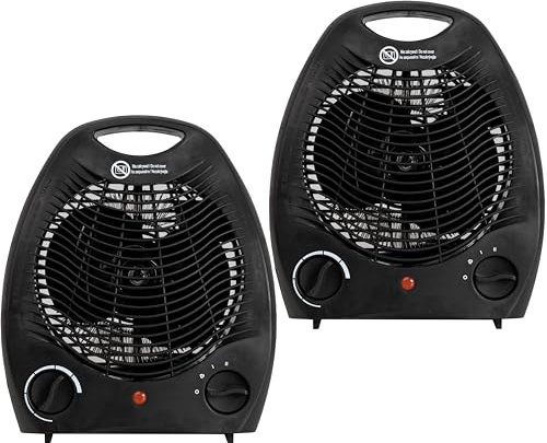 BROLLUX 2x chauffage électrique 2000W appareil de chauffage mobile VO-W thermoventilateur radiateur soufflant à résistance spiralée radiateur électrique