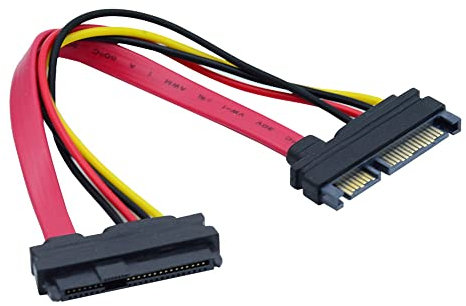 cablecc SFF-8482 SAS 29 Pin auf SATA 22pin Festplatte Raid Verlängerungskabel mit 15 Pin SATA Stromanschluss