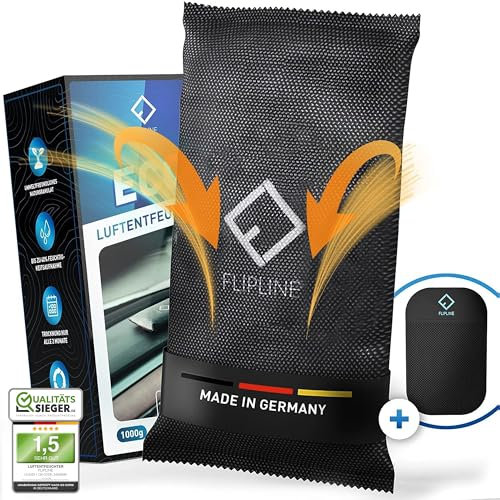 FLIPLINE Absorbeur D'humidité 1KG - ECO Déshumidificateur Voiture de Réutilisable + coussin antidérapant - Anti-buée - en granulés naturels - Absorbeur d'humidité Voiture