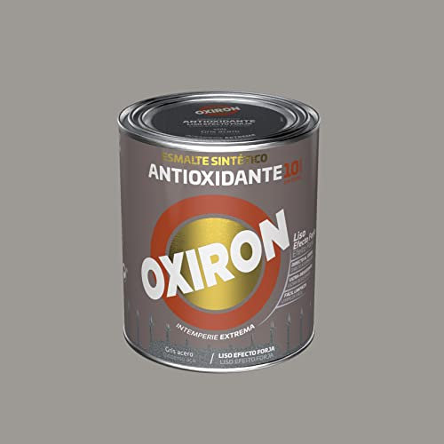 Oxiron Esmalte Antioxidante Liso Efecto Forja Gris Acero 750 ml