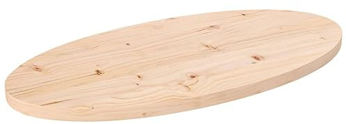 vidaXL Tischplatte, Ersatztischplatte für Couchtisch Beistelltisch Bartisch, Esstischplatte für Restaurants Cafés, Couchtischplatte Holztischplatte Schreibtischplatte, Massivholz Kiefer Oval