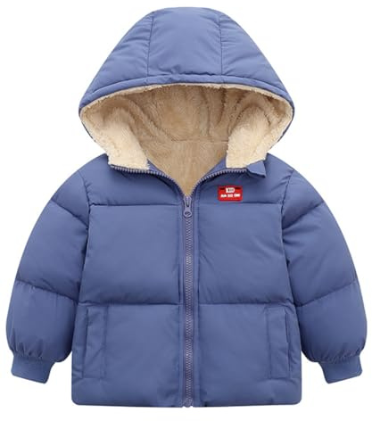 Kids4ever Infant Baby Winter Coat Toddler Hooded Jacket Warm Fleece Outerwear Snowsuit for Boys Girls Royal Blue 12-18 Months