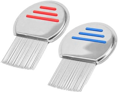 Changyeah 2 Pezzi Pettine Pidocchi,Pettini Professionali Trattamento Pidocchi in Acciaio Inox, pettine per la rimozione dei pidocchi a spirale singola, Per Eliminare Efficacemente Pidocchi e Lendini