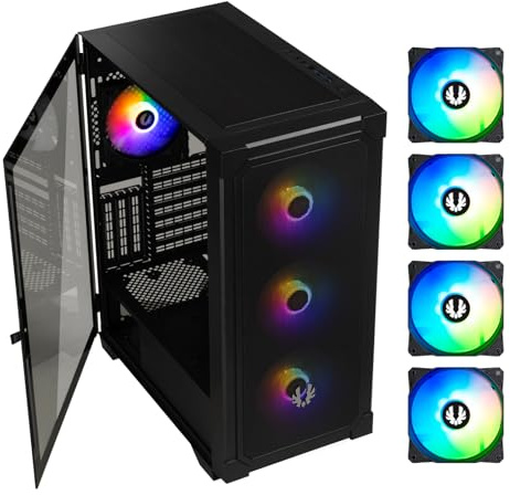 Caja de PC - BITFENIX - Graph ARGB - Torre media - ATX - Negro - 4 ventiladores A-RGB