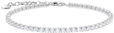 THOMAS SABO tennisarmband med vita stenar återvunnet 925 silver, 16–19 cm, A2167-051-14-L19V