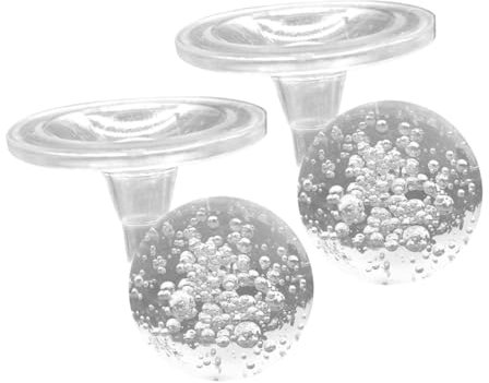 BEBEMOKO 2pièces Boules à Bulles avec Supports Accessoires Décoratifs pour Fontaine Aquarium Et Projets De Verre Transparent