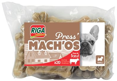 Riga - Mach'os - Os pour Chien S - Peau De Buffle - Riche en Protéines - Hygiène Buccale - Mastication Et Récompense - pour Petit Chien - x 20