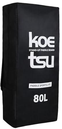 Mochila para tabla de remo – Funda inflable portátil, bolsa de equipo impermeable de 80 L | Funda de transporte resistente para tabla de remo con correas para los hombros, amplio almacenamiento de