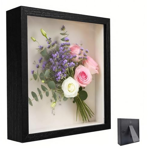 Cornice Portafoto 3D, 30 x 40 cm, Cornice per Oggetti, Cornici Profonda da Riempire, con Lastra Acrilica Trasparente, Cornici 3D Rettangolare, per Fiore, Regali, Souvenir, Nero