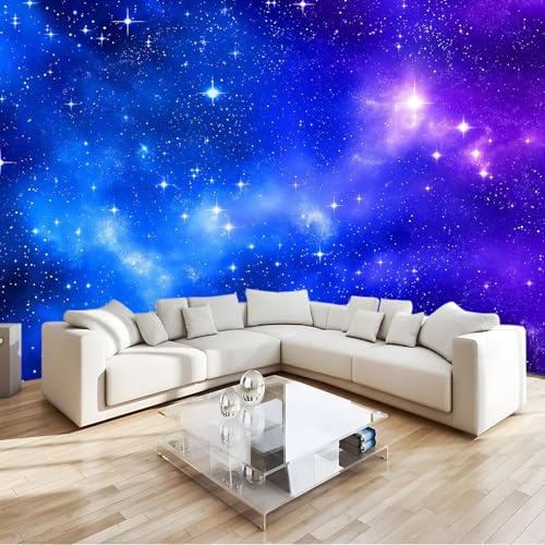 Carta da parati panoramica Stile Sogno con Cielo Stellato Galassia, 200 x 140 cm – Murale decorativo XXL, murale in TNT decorazione da muro per camera da letto, soggiorno o cameretta bambini