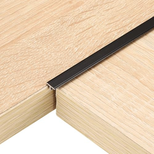 QUARKZMAN 2 Stück 2.9ft x 0.31 T Leiste Bodenübergangsleisten Aluminiumlegierung Vinylboden Fugenleiste Für Verbindung Von Laminat Dielen Fliesen Bodenfugen Schwarz