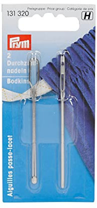 Prym 131320 Durchziehnadeln ST silberfarbig, 2 Formen, 2 Stück, VE 5