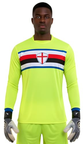 Footex Maglia Portiere Calcio Calcetto MOD. Tipo Sampdoria Giallo Fluo