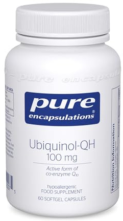 Pure Encapsulations Ubiquinol-QH CoQ10 100mg - Active Form of Co-Enzyme Q10-60 Softgel Capsules