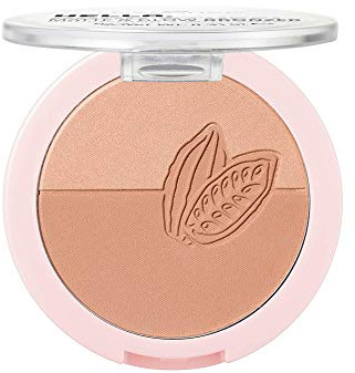 essence HELLO, GOOD STUFF! MATTE & GLOW BRONZER, Bronzing-Puder, nährend, mit Kakao, Nr. 10 Cocoa-cool, mehrfarbig, 2 Braun-Töne, matt, strahlend, vegan, Nanopartikel frei (9g)