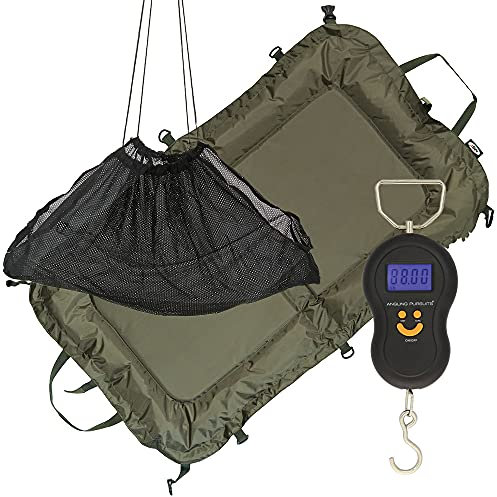 Coarse Carp Fishing Beanie Unhooking Mat + LCD Digital Weight Scale & Sling