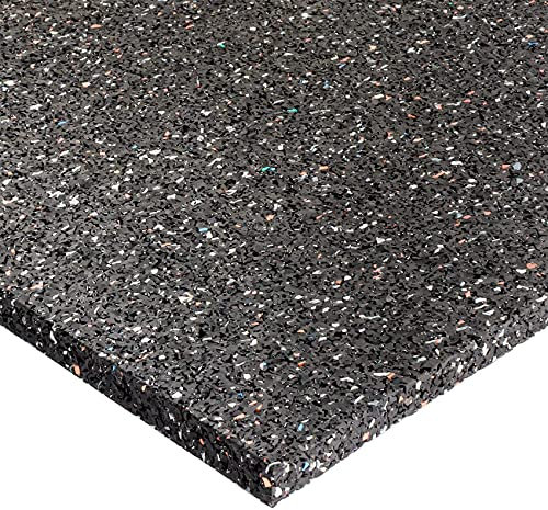ANRO Tapis de protection de bâtiment, anti-vibration, anti-chute, en caoutchouc, noir, tapis de terrasse, 600 x 600 x 15 mm