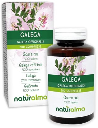 Getruta (Galega officinalis) ört med blommor Naturalma - 150 g - 300 tabletter - Kosttillskott - Naturligt och Veganskt