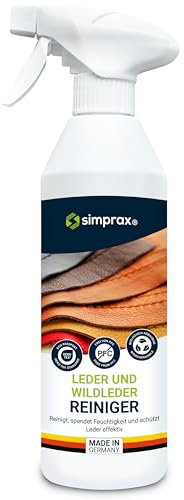 SIMPRAX Leder reiniger für Wildleder, Glattleder, Rauleder, Schuhe, Jacken oder Rucksack I PFC Frei, 500 ml