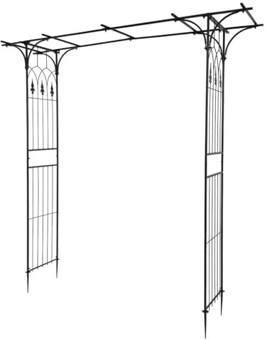 LEADZM Arche en Fer forgé Arche de Cour Arche de Jardin adaptée aux Plantes grimpantes Arrangement de Mariage de pelouse