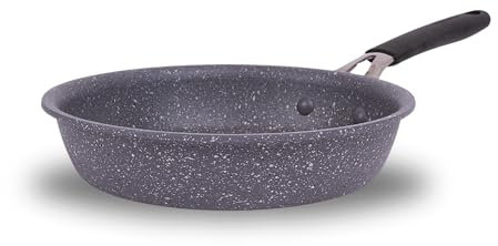 Lagostina Tempra Mineral Sartén antiadherente de acero y aluminio con revestimiento mineral+ Ø 20 cm, mango de silicona, efecto piedra, apta para todas las fuentes de calor