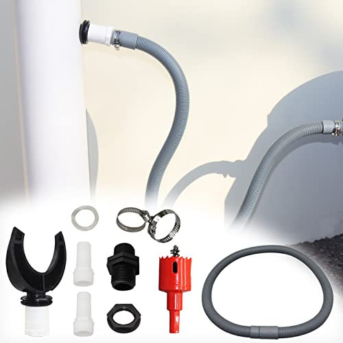 GZWY Collecteur de Pluie avec Filtre, Récupérateur d'Eau de Pluie, PVC et Caoutchouc, Raccord pour Tonneau de Pluie, 100 cm, 2.5 cm, Ronde, A 110mm