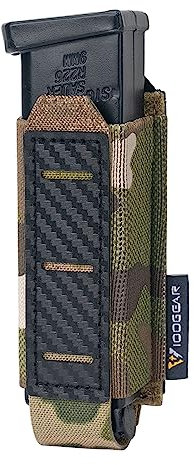 IDOGEAR Magazinbeutel 9mm Pistole Magazin Beutel MOLLE Halter mit Kohlenstofffaser gemusterte PP Platte BAU Einzelmagazine Träger (camo)
