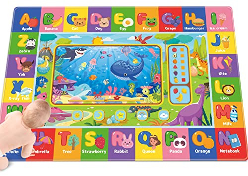 AKUNRUG Baby Lekmatta för Golv - Pedagogisk Krypmatta med ABC för Småbarn, Spädbarn - Mjuk Barnmatta för Lekrum, Klassrum (150 x 100 cm, Stil 2)