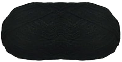 Ovillo de Lana Fina 3mm (100 gr - 365 Metros), Lana para Crochet, Tejer, Acrílico, Labores, Ganchillo, Hacer Punto, (1, Negro)