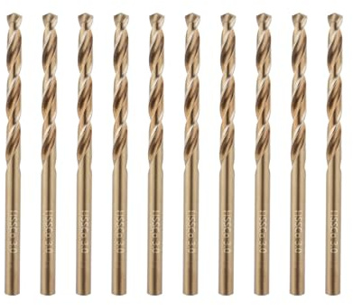 Duraherra Cobalt Drill Bits Set 3mm 10-Pieces, M35 HSS Metric Jobber Drill Bit Set with Plastic Case for Stainless Steel, Metal, Aluminium, Tile, Wood, Plastic and Iron