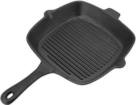 Gusseisen-Pfannengrill mit Großem Fassungsvermögen, Umweltfreundliche Antihaft-Eisenpfanne für Fleisch, Fisch, Steak, Gesund, Rauchfrei mit Gleichmäßiger Hitzeverteilung,